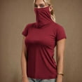 thumbnail image 2 of Fanxing Women's Sun Hoodie with Built-In Face Mask Sun Shirt Wine,L, 2 of 8