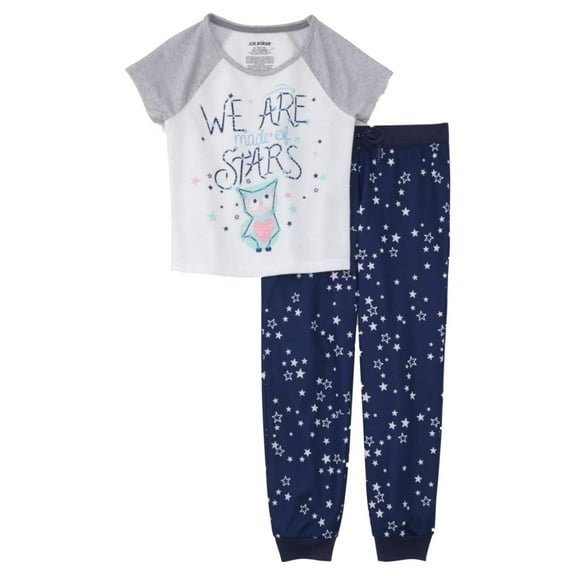Girls Blue Owl Pajamas Lightweight We Are All Made of Stars Sleep Set XS(4-5)