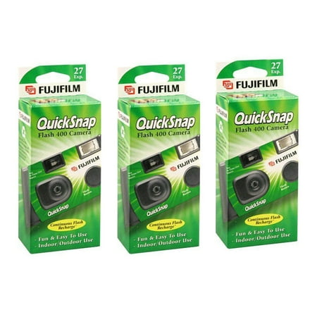 3 Fujifilm Quicksnap Flash 400 ASA Disposable Single Use 35mm
