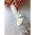 Baptism Candle Flowers Crystals Cross lace and Ribbon Favor,Christening ...