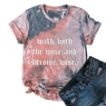 thumbnail image 4 of Top de manga corta con cuello redondo y estampado de letras de moda de verano para mujer Pompotops  hkajfhjk469612, 4 of 9