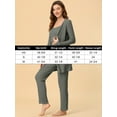 thumbnail image 4 of Pijama de punto para mujer Ropa de dormir casual Pantalones Shrug Cardigan 3ps Lounge Set X-Small Grey, 4 of 5