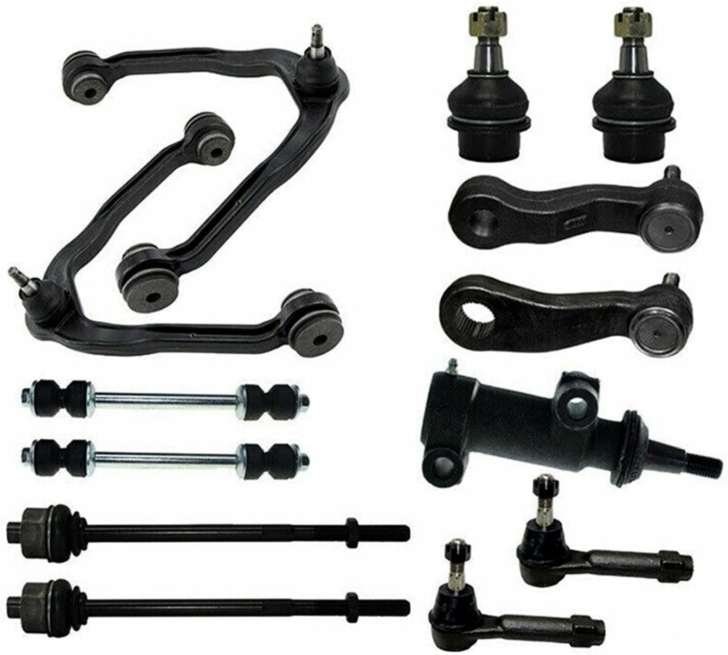 JADODE 13pc Front Upper Control Arm Tie Rod Sway Bar Pitman Idler Arm