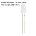 thumbnail image 3 of 3 Pack 5mm 365-370nm Light Emitting Diode DC 3.4V 20mA Purple LED Diode DIP Lighting Bulb, 3 of 5