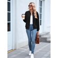 thumbnail image 5 of Womens Jacket Coat Casual Stand Collar Zip Up Fall Fashion Jackets Outfits with Pockets Black L, 5 of 8