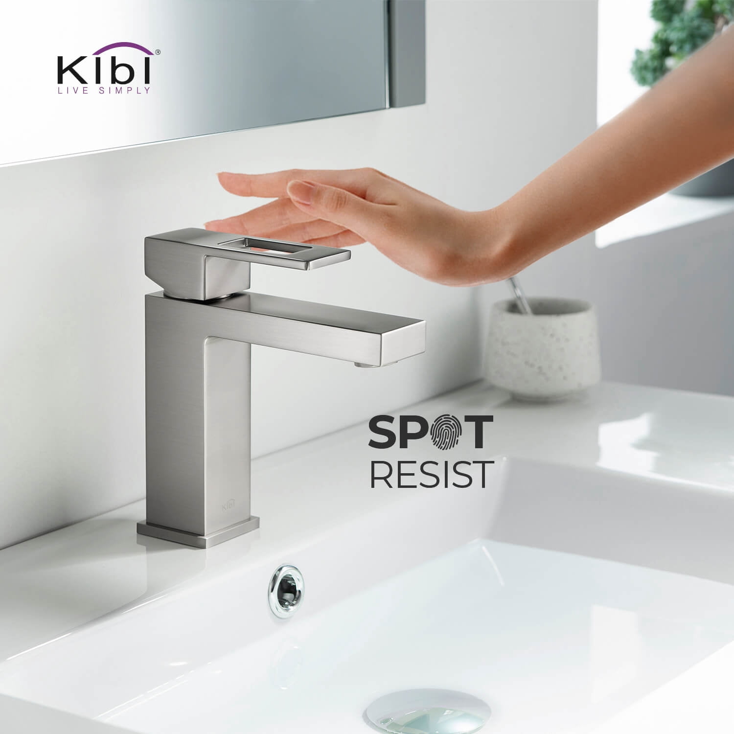 Kibi Cubic Single Handle Bathroom Vanity Sink Faucet