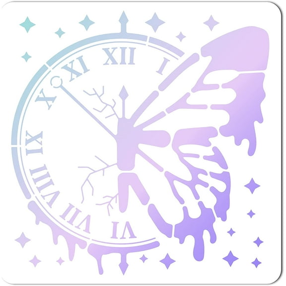 Large Butterfly Stencils 12x12 Inch Reusable Clock Stencil Template Signs Decoration for Painting on Wood Wall Scrapbook