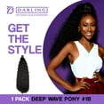 thumbnail image 5 of Darling Deep Wave Wrap Around Ponytail, 20 inch, #1B, Adult, Female, 5 of 9