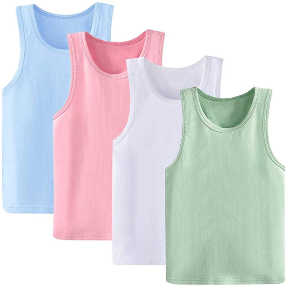 4 Pcs Girls Tank Tops Toddler Girl Camisole Undershirts Colored Girl Cami Modal Tank Crops for Dance 