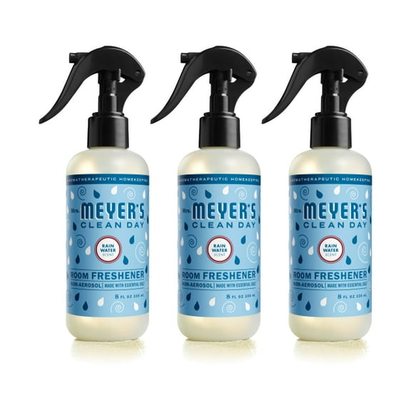 MRS. MEYER'S CLEAN DAY Room and Air Freshener Spray, Non-Aerosol Spray Bottle Infused with Essential Oils, Rain Water, 8 fl. oz - Pack of 3