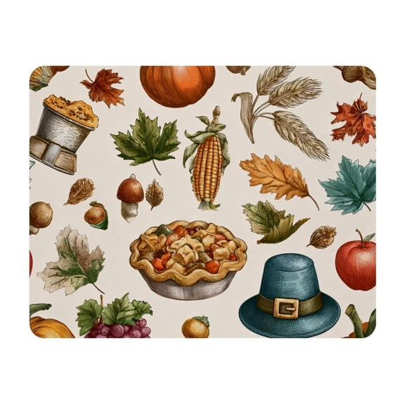 Small Mouse Pad Desk Pad, Office Mouse Mat Non-Slip Rubber Base, Mousepad for Computer Laptop 28x22cm,Thanksgiving Print