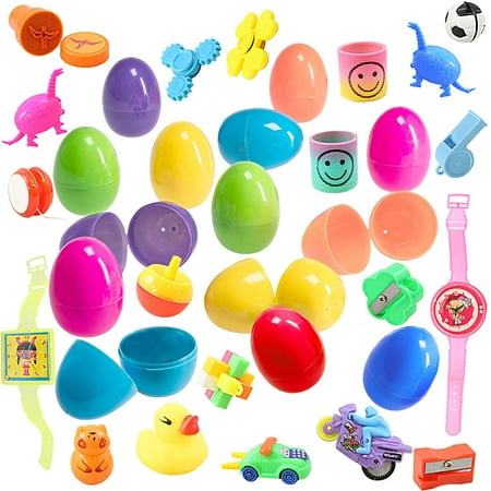100 Toy Filled Easter Eggs In Assorted Springtime Colors - Delight The Kids This Easter With A Variety Of Popular Novelty Toys - Perfect As Easter Basket Fillers, Stocking Stuffers, Party Favors