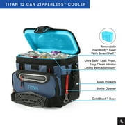 Titan by Arctic Zone 12 Can Zipperless Soft Cooler, 8 Quart, Ocean Blue