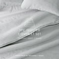 thumbnail image 6 of Noble Linens 3 Piece Light Gray Stripe Stitch Quilt Set, Queen / Full, 6 of 6