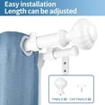 thumbnail image 3 of Urbanest Adjustable Double Curtain Rod Set Door Knob Manhattan Finials – 1″ Front & 5/8 Back Rod With Glossy White Rod, 48–84 Inches, 3 of 6