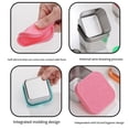 thumbnail image 6 of Shoreew Stainless Steel Sauce Cup with Silicone Lid Leak-Proof Square Snack Container for Kids BPA-Free Stackable Lunch Box for School Picnic, 6 of 7
