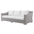 thumbnail image 3 of Lounge Sofa Chair Table Set, Rattan, Wicker, Light Grey Gray White, Modern Contemporary Urban Design, Outdoor Patio Balcony Cafe Bistro Garden Furniture Hotel Hospitality, 3 of 10