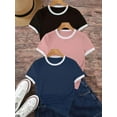 thumbnail image 4 of ZOELNIC 3 Pack Womens T-Shirts - Short Sleeve Spring Summer Tops Crew Neck Trendy Casual Work Basic Tees, L, 4 of 5