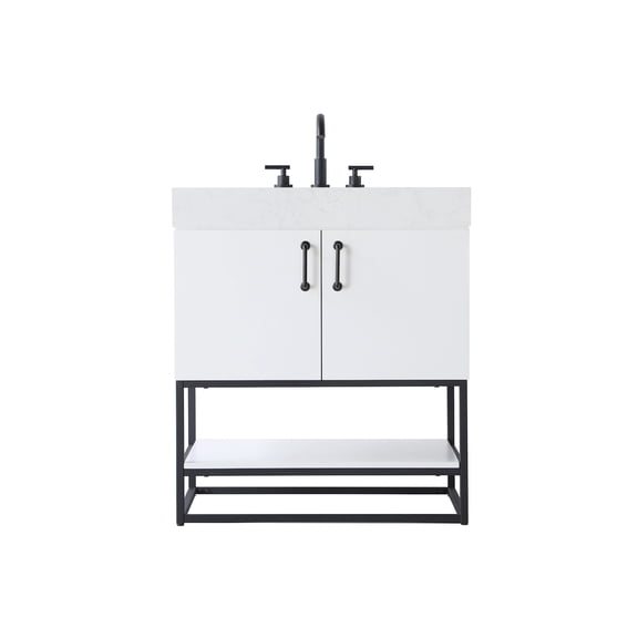 Elegant Lighting VF29230WH Caroline 30" Free Standing Single Basin Vanity Set - White