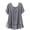 Gray, variant on Women's Linen Short Sleeve Two-Layer Shirt, Casual Crewneck Cute Flowy Frill Hem Blouse Tops for Spring Summer Beach Vacation, Daily Outings and Casual Wear-Yellow