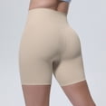 thumbnail image 5 of Women High Waist Tummy Control Solid Seamless Biker Shorts Stretch Skinny Yoga Running Workout Fitness 3 Inch Athletic Compression Short Pants 13-Khaki S, 5 of 5