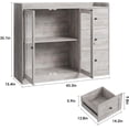 thumbnail image 2 of 43-pulgada moderno wood buffet gabinete con almacenamiento - features guardrail design, adjustable estantes, y 3 cajones. perfect para kitchen y dining room (gris), 2 of 8
