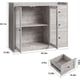 thumbnail image 2 of 43-pulgada moderno wood buffet gabinete con almacenamiento - features guardrail design, adjustable estantes, y 3 cajones. perfect para kitchen y dining room (gris), 2 of 8