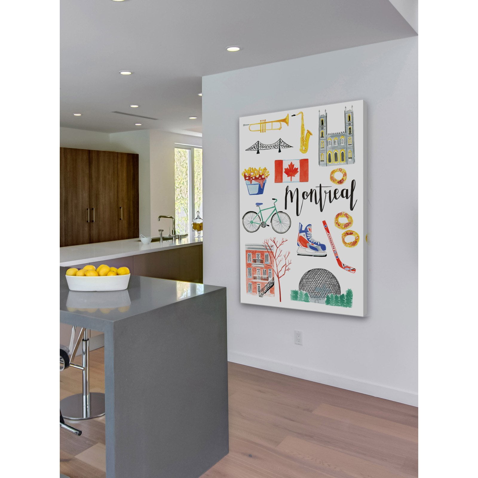 Marmont Hill "Montreal Icons" by Molly Rosner Painting Print on Wrapped Canvas