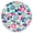 Print,, variant on Mandala Tablecloth Fusion of Colors Pattern Waterproof Round Cover with Elastic Edges and Back for Relaxation and Meditation