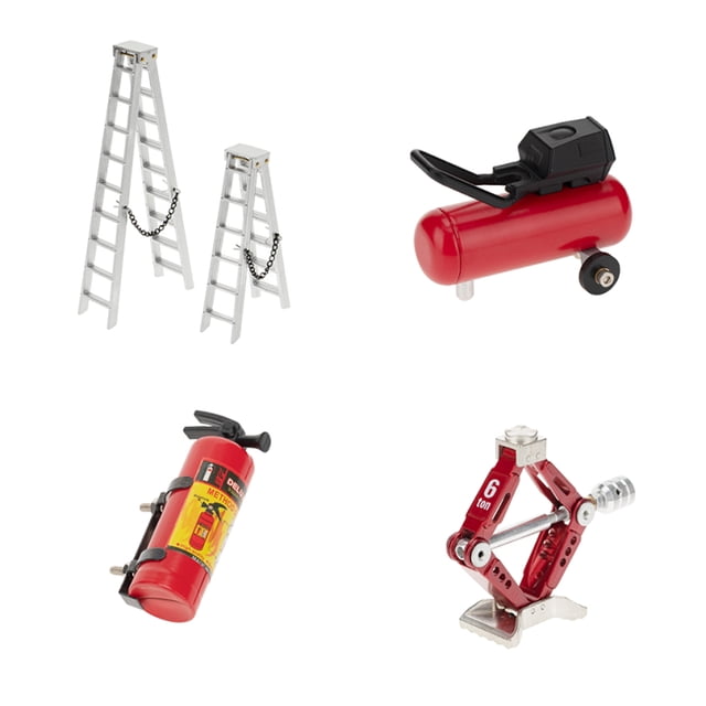 Accesorios a escala RC, juego de 5 piezas, extintor de incendios, gato de elevación, herramienta de decoración de actualización duradera para coche de escalada simulado tipo B Noticed FN001639-02