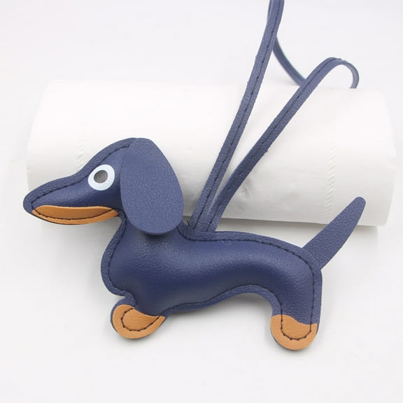 YOHAVEN Sausage Dog Leather Keychain Bag Pendant, Cute Dachshund Dog Key Chain Hand Rope for Purse Wallet Phone Case Car Accessories Gift for Dog Lovers Decorative Ornament