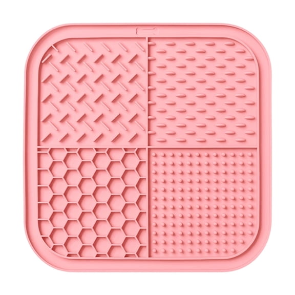 Lick Mat for Dogs, Dog Lick Mat with Suction Cups for Anxiety, Peanut Butter Dog Licking Mat Slow Feeder Dispensing Treater Lick Pad for Dogs Cats Grooming Bathing and Training(7.9Inch,Pink)