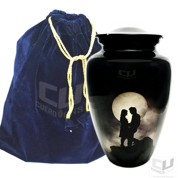 Lovely Beautiful Couple with Moon Cremation Urn for Human Ashes Adult Funeral Urn Handcrafted Urn For Male and Female