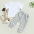 thumbnail image 4 of Okbabeha Baby Boy Mothers Day Outfit Love My Mama Letter Printed Short Sleeve T-Shirt Tops Jogger Pants Set Summer Clothes, 4 of 8