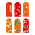 thumbnail image 1 of Flmtop 6 Pcs Enveloppes Rouges avec Mots Bénédiction Lapin Chinois 2023 Nouvel An Lunaire Argent Rouge Décor pour Cadeau, 1 of 11