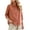 Orange, variant on Women's Linen Cotton Blend 3/4 Sleeve Layered Fake Two-Piece Button Down Shirt,Black Women's M-XXL