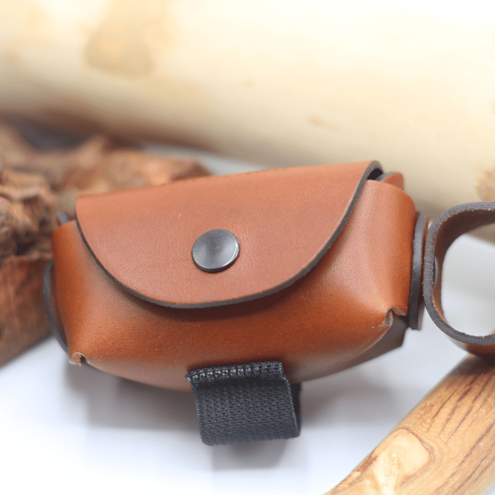 Wildfang® Dog Poop Bag Holder – Real Leather Dog Poop Bag Dispenser, Double-Compartment Poop Bag Holders for Leashes