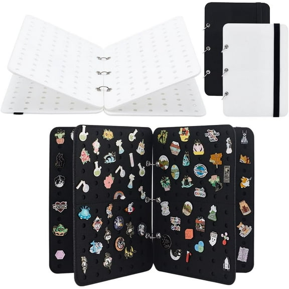 PH 2pcs Shoe Charms Organizers 288 Holes Croc Charms Holder Shoe Charm Collection Booklet with 4 Pages Shoes Decorations Display Croc Charm Holders Portable Decoration Display Book Colorful