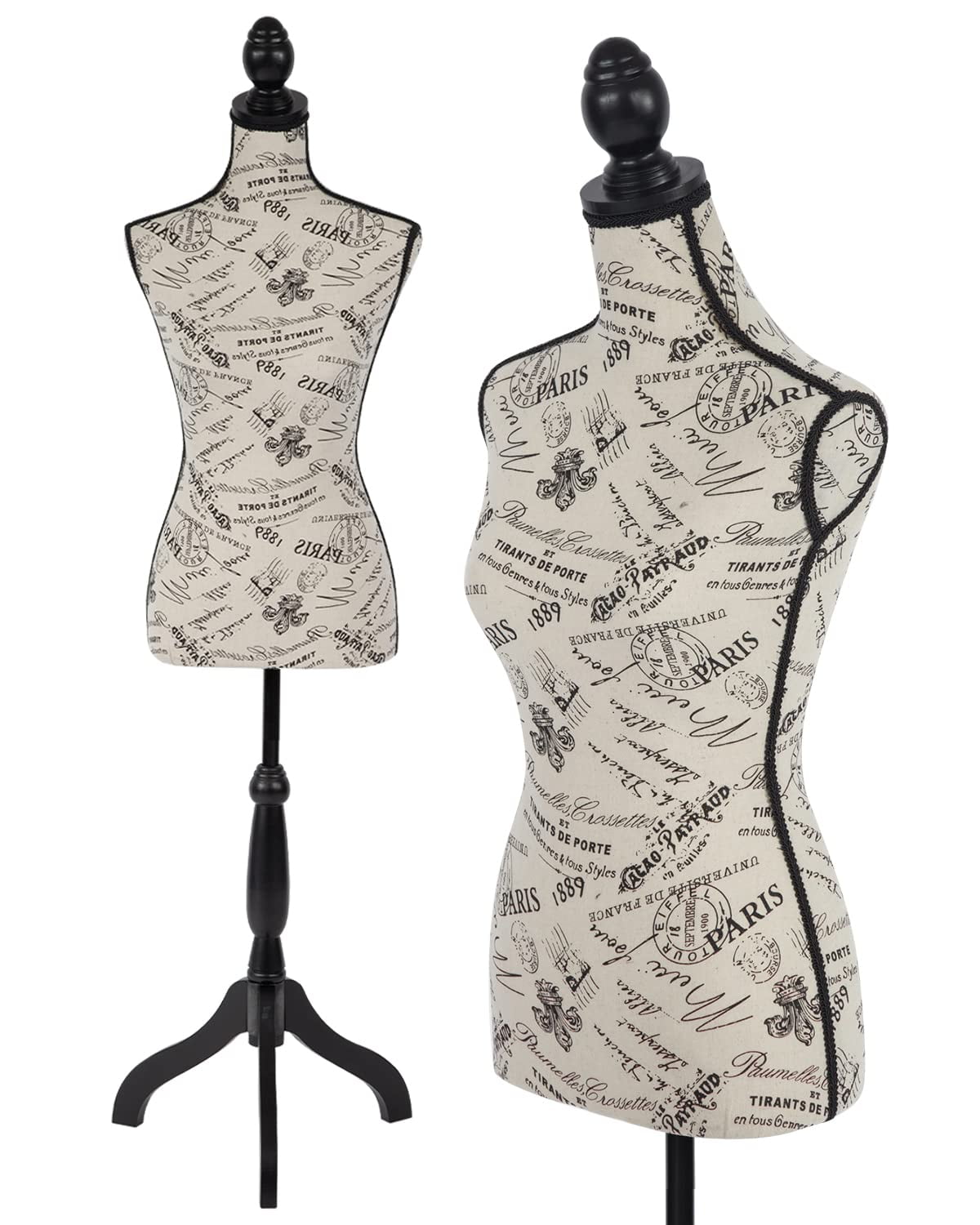 Female Adjustable Fiberglass Mannequin Dress Form Sewing Torso Display Tripod 