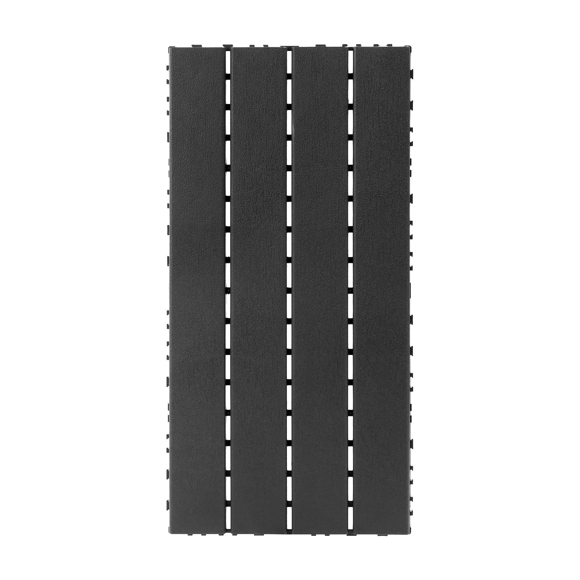 Interlocking Deck Tiles 12x12 in, DIY Flooring with Tool-Free Installation, PP Material for Indoor Outdoor Balcony Backyard Poolside, Dark Gray, 22pcs