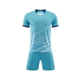 thumbnail image 6 of CYRBOKO Athletic Outfit Sets for Boys, Summer Training Short Sleeve Elastic Waist Soccer Jersey Sets Light Blue Size 7-8 T, 6 of 6