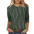 thumbnail image 2 of Neewe 3/4 Length Sleeve Womens Tops Casual V Neck Shirts Soft Basic Tees Business Work Blouses, 2 of 9