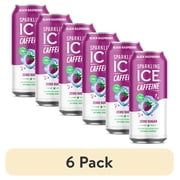(6 pack) Sparkling Ice Caffeine Naturally Flavored Sparkling Water Black Raspberry 16 fl oz