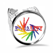 Bloong Differentiation Identity Rainbow Equality Ring Adjustable Love Wedding Engagement