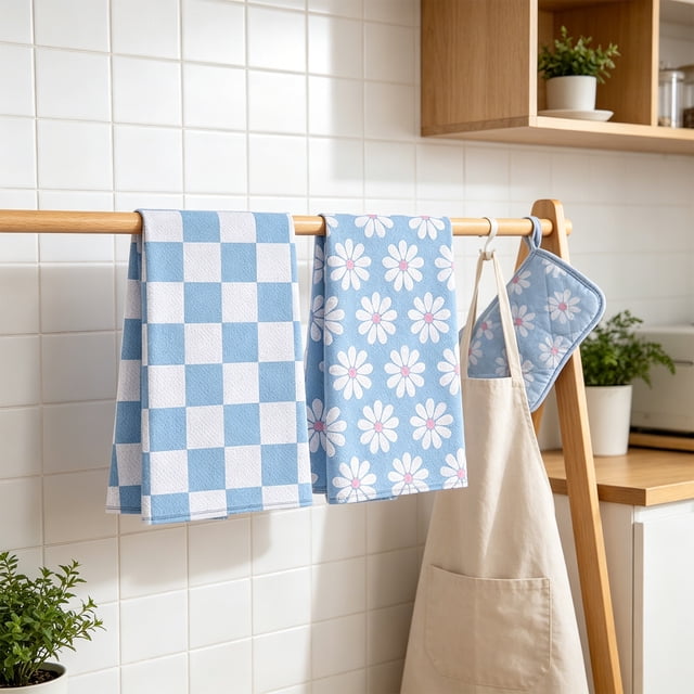 Weave Kitchen Towels 2 Pack Drying Cloth Highly Absorbent Dry Tea Towel For Kitchen Counter Glass Cleaning Streak Free