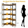 thumbnail image 6 of EDX 5-Tier Corner Shelf,  65'' L-Shaped Display Bookshelf , Industrial Wooden Bookcase with Metal Frame for Home , Office, Rustic Brown, 6 of 6