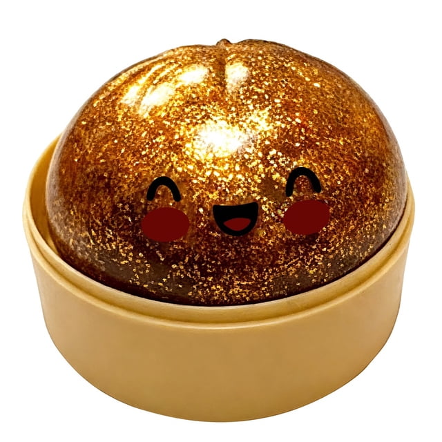 Glitter Dumpling, Glitter Dumpling Squishy with Box, Dumplings Sensory Squeeze Toy for Stress Relief