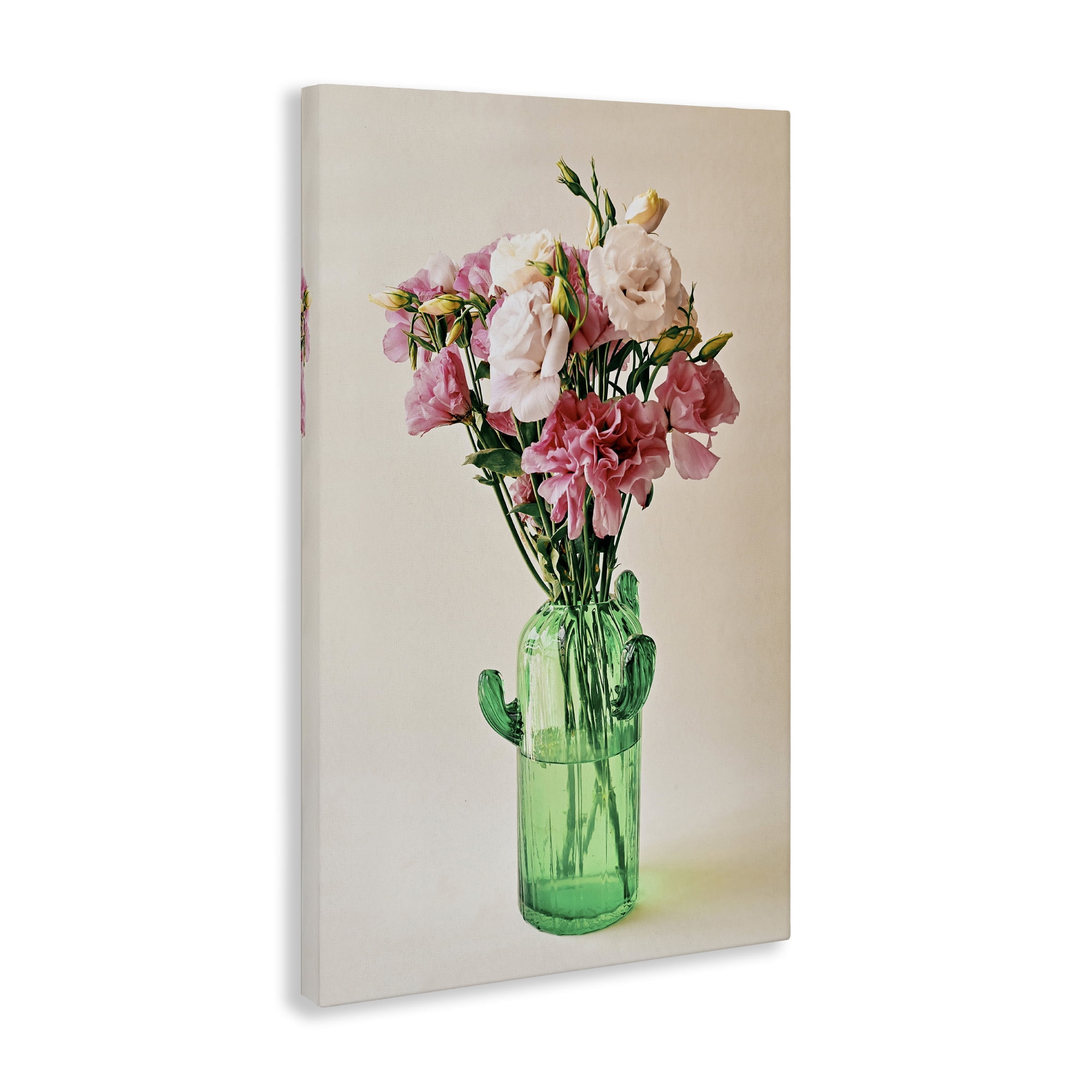 Stupell Industries Flowers in Cactus Vase Plants & Flowers Photography Wrapped Canvas Art Print Wall Art, 24 x 36
