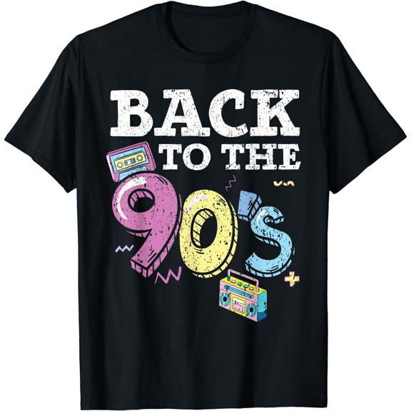 Back To The 90's 1990 Vintage Nineties Party 1990s T-Shirt Black Small