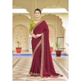 thumbnail image 2 of Heavy Vichitra Red Sari Ethnic Traditional Indian Wedding Saree, 2 of 3